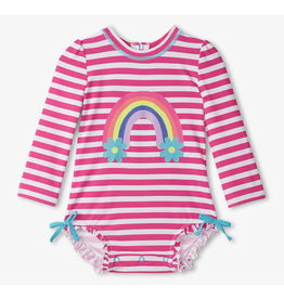 Hatley Candy Stripes Baby Rashguard Swimsuit, Size: 3-6m