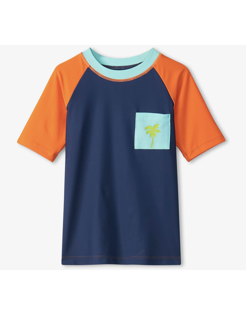 Hatley Palm Orange Short Sleeve Rashguard