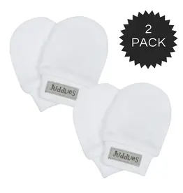 Organic Scratch Mitts 2pk White