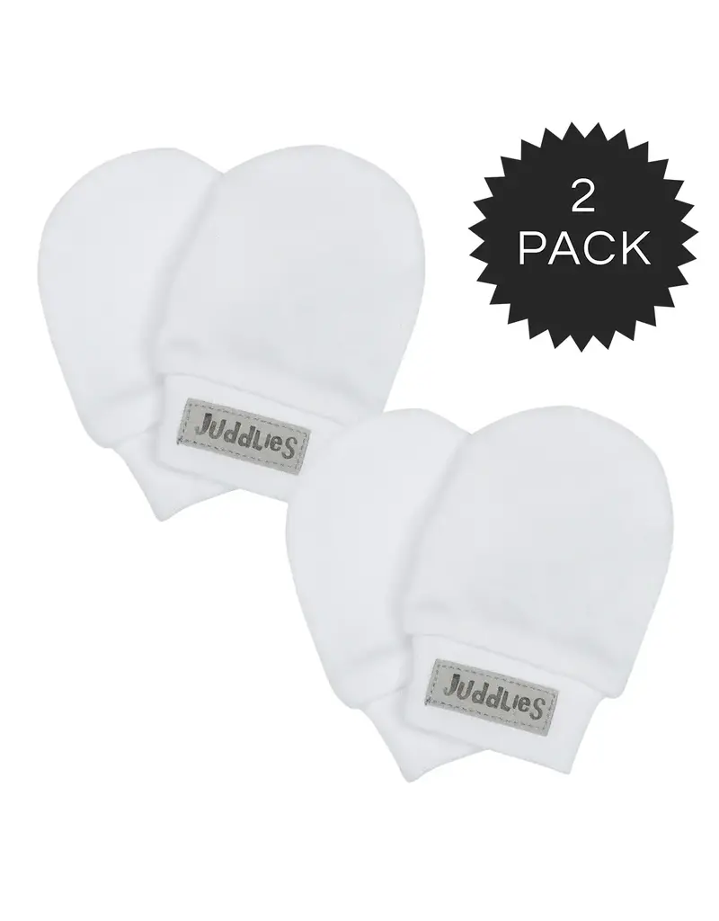 Organic Scratch Mitts 2pk White