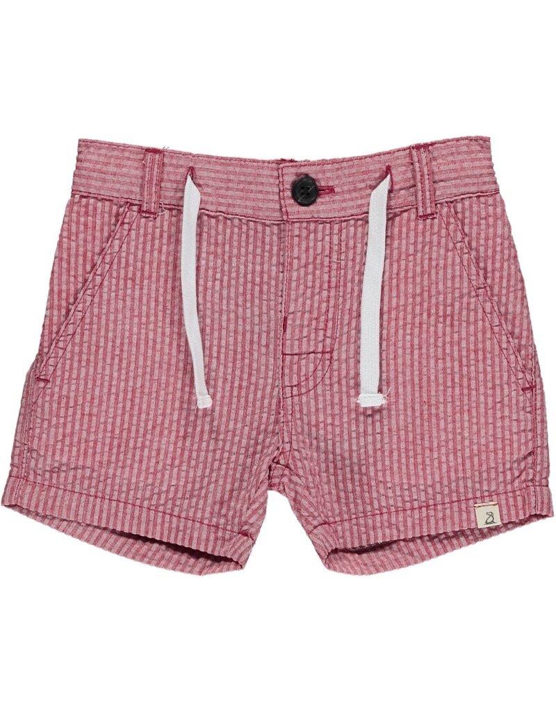 Seersucker Baby Shorts, Coral