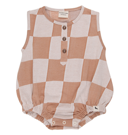 Turtledove London Checker Bubble Romper, Size: 0-6m