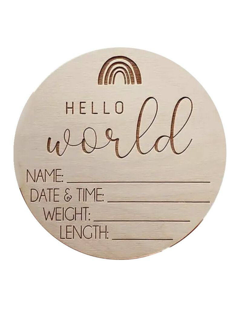 Hello World Wood Plaque/Photo Prop