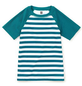 Tea Collection Green Stripe SS UV Rash Guard: Size: 5