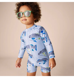 Tea Collection Coastal Fish LS UV Baby Suit