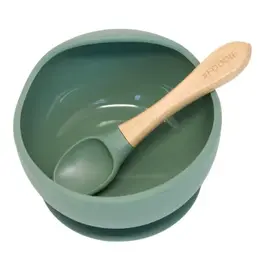 Silicone Bowl + Spoon Set - Mossy Meadows