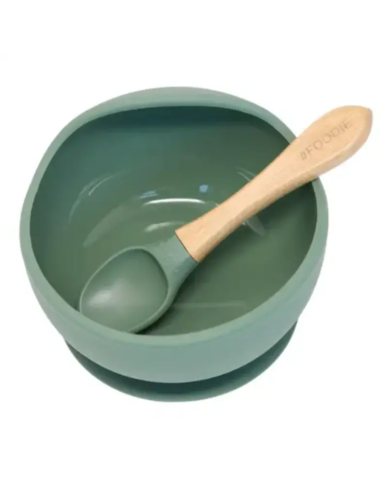Silicone Bowl + Spoon Set - Mossy Meadows