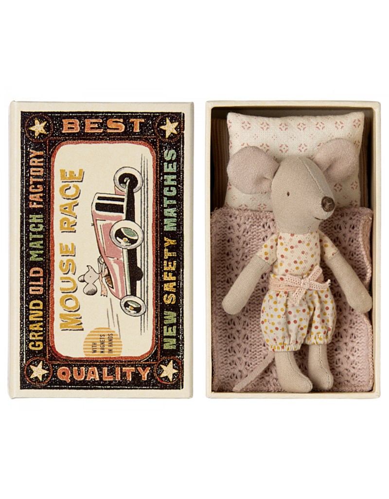 Maileg Mouse In Box - Little Sister Dot Shorts