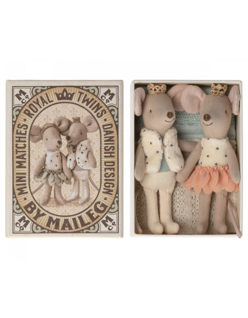 Maileg Mouse In Box - Royal Twins (Dot Fur)