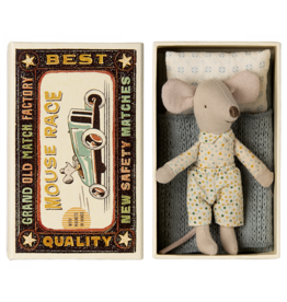 Maileg Mouse In Matchbox - Little Brother Dot PJs