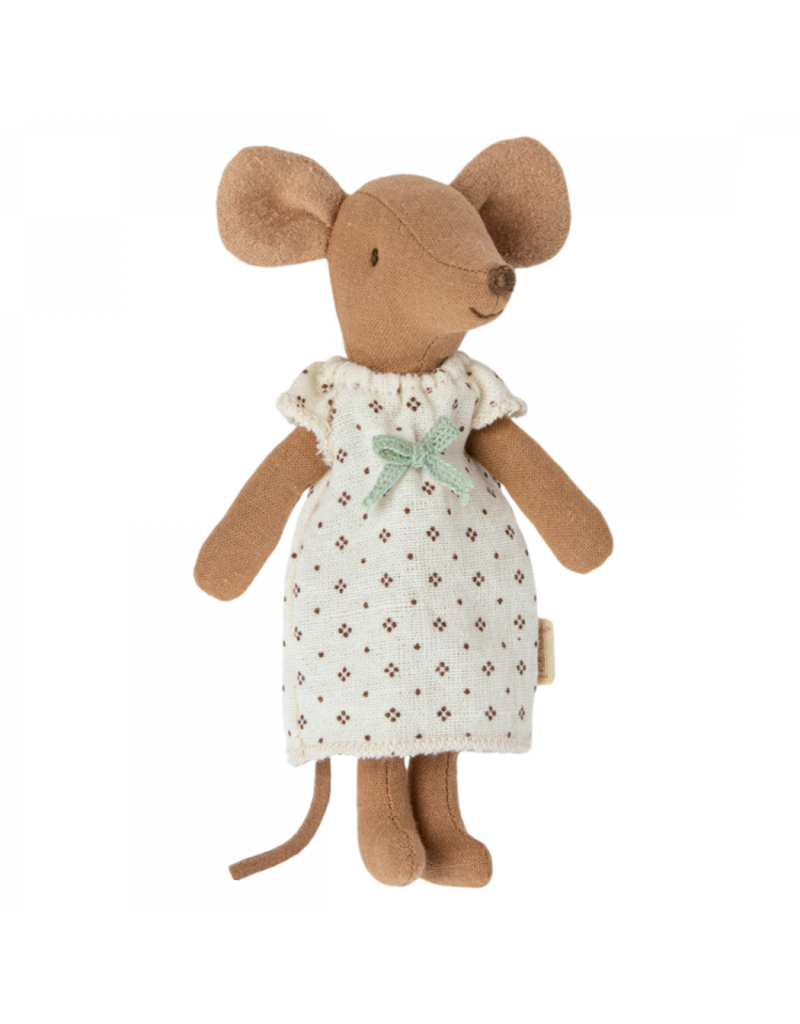 Maileg Mouse In Matchbox - Big Sister (Dress With Bow)