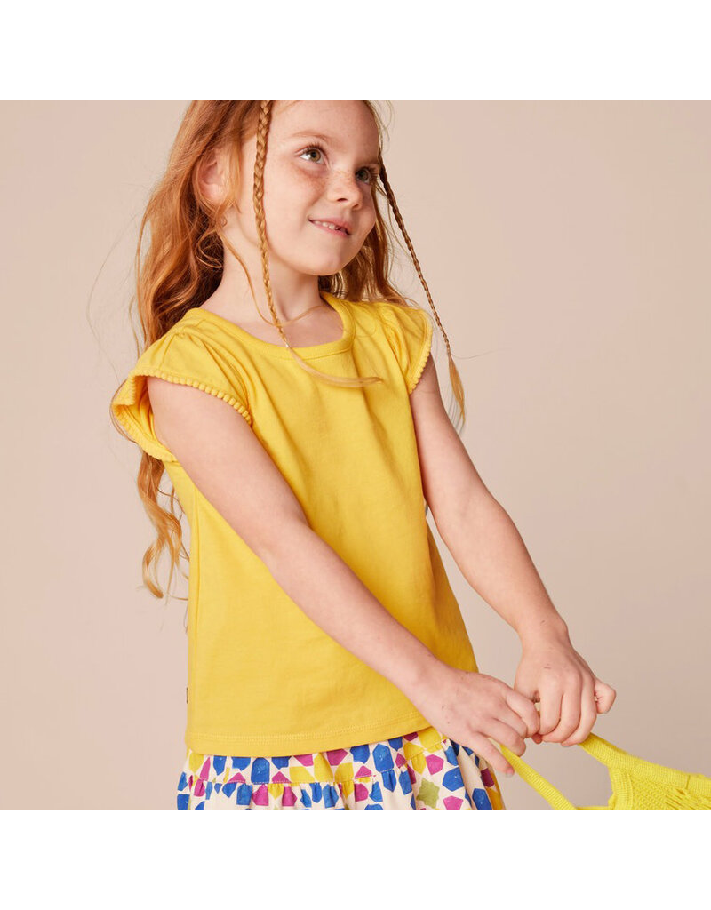 Del Sol Pom-Pom Flutter Top