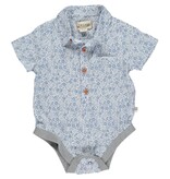 Helford Blue Floral Button Onesie