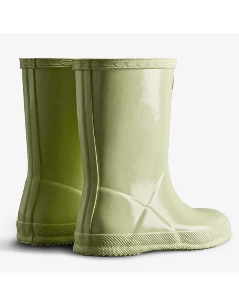 Hunter Boots Muffled Green Kids First Gloss Boots