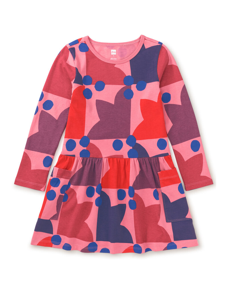 Tea Collection Quilt Tulip LS Pocket Dress