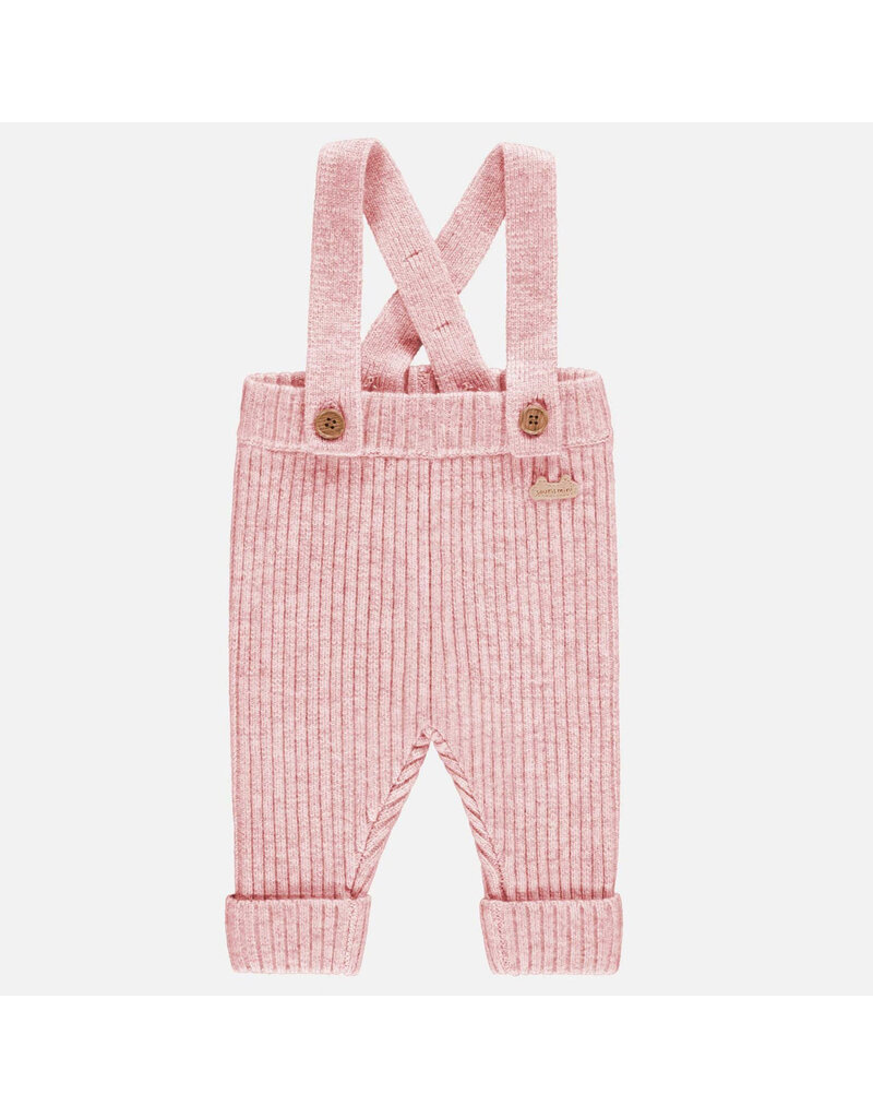 Souris Mini Pink Knit Baby Pants w/Suspenders