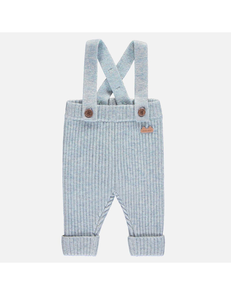 Souris Mini Blue Knit Baby Pants w/Suspenders