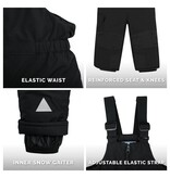 Jan and Jul Black Toasty-Dry Snow Bib Pants