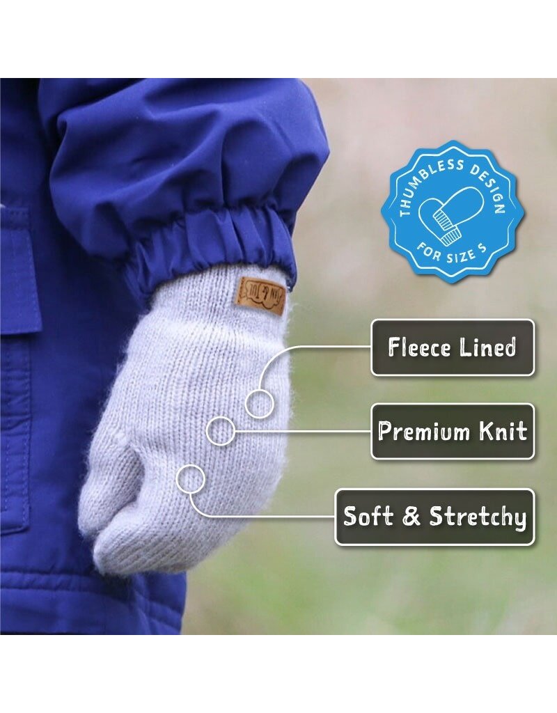 Jan and Jul Knit Mittens Dark Grey