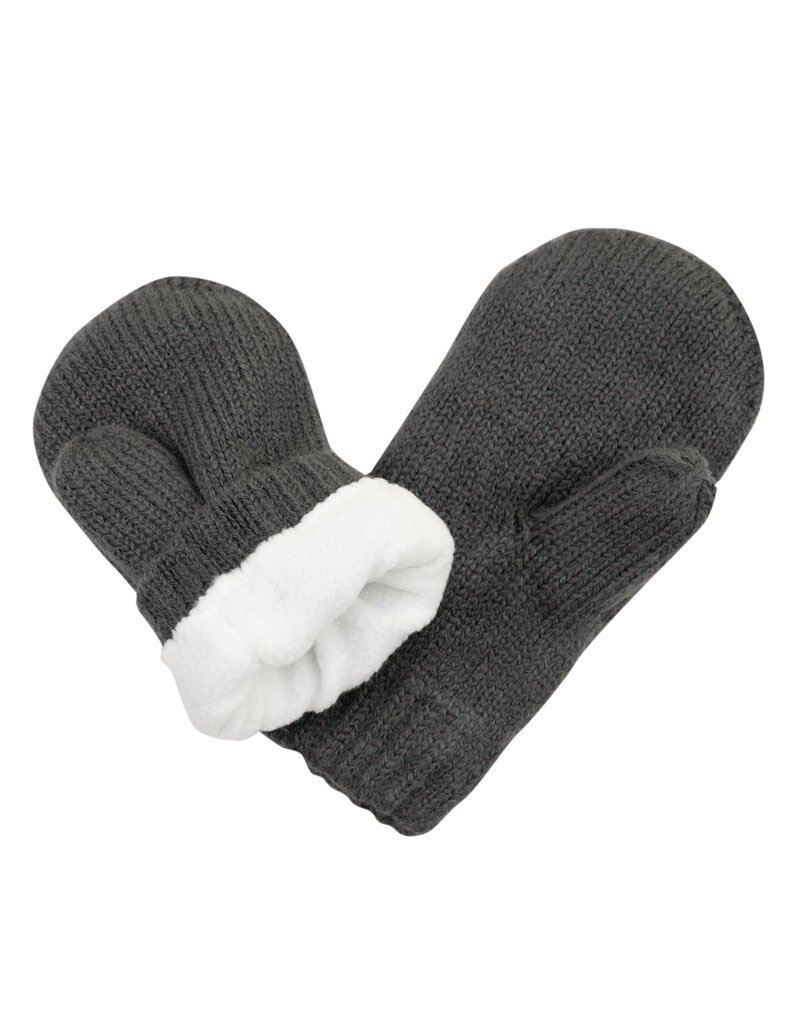 Jan and Jul Knit Mittens Dark Grey