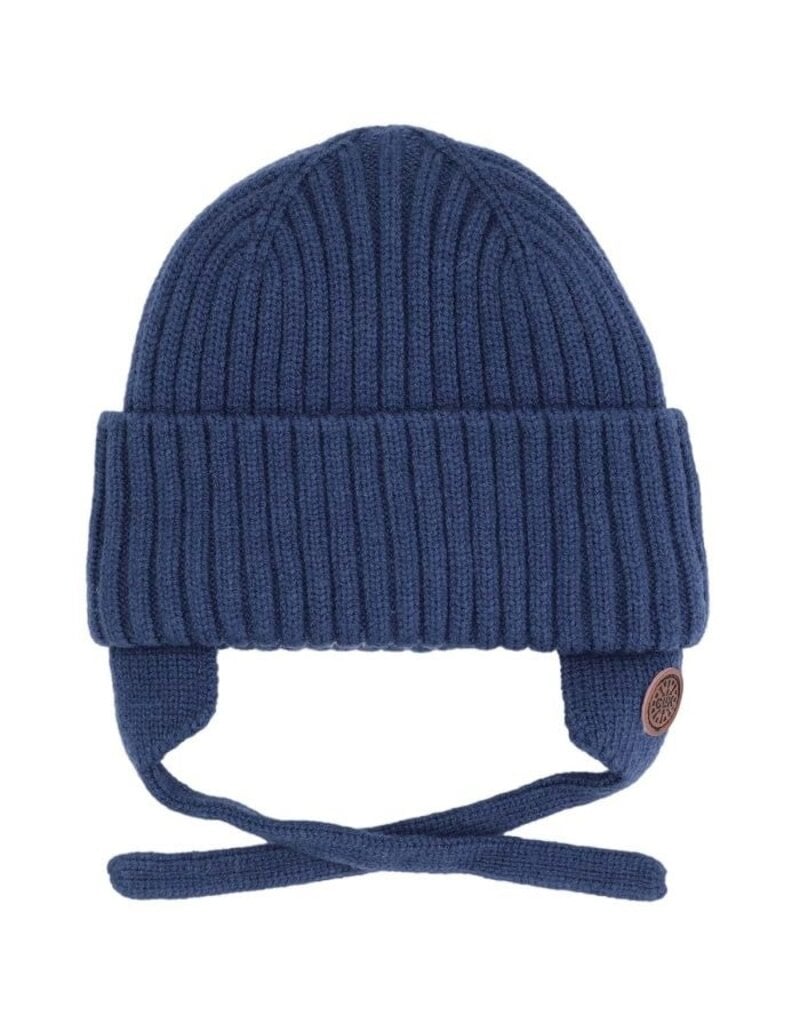 Blue Knit Hat w/Ear Flaps