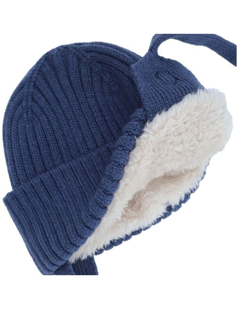 Blue Knit Hat w/Ear Flaps