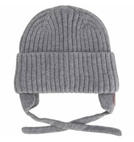 Grey Knit Hat w/Ear Flaps