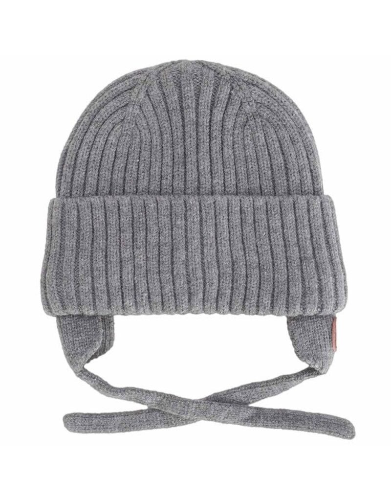 Grey Knit Hat w/Ear Flaps