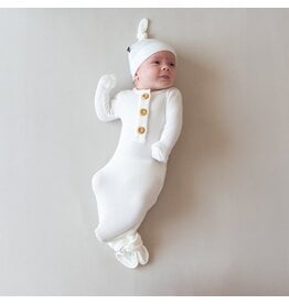 Kyte Baby Cloud Ribbed Knotted Gown w/Hat Set