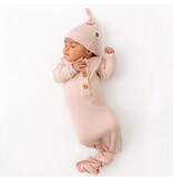 Kyte Baby Blush Ribbed Knotted Gown w/Hat Set