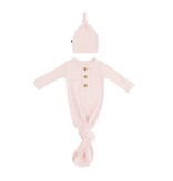 Kyte Baby Blush Ribbed Knotted Gown w/Hat Set