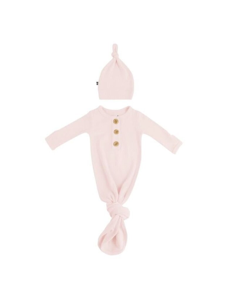 Kyte Baby Knotted Gown with Hat Set - Blush Kyte Baby Knotted Gown with Hat Set - Blush