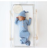 Kyte Baby Slate Ribbed Knotted Gown w/Hat Set