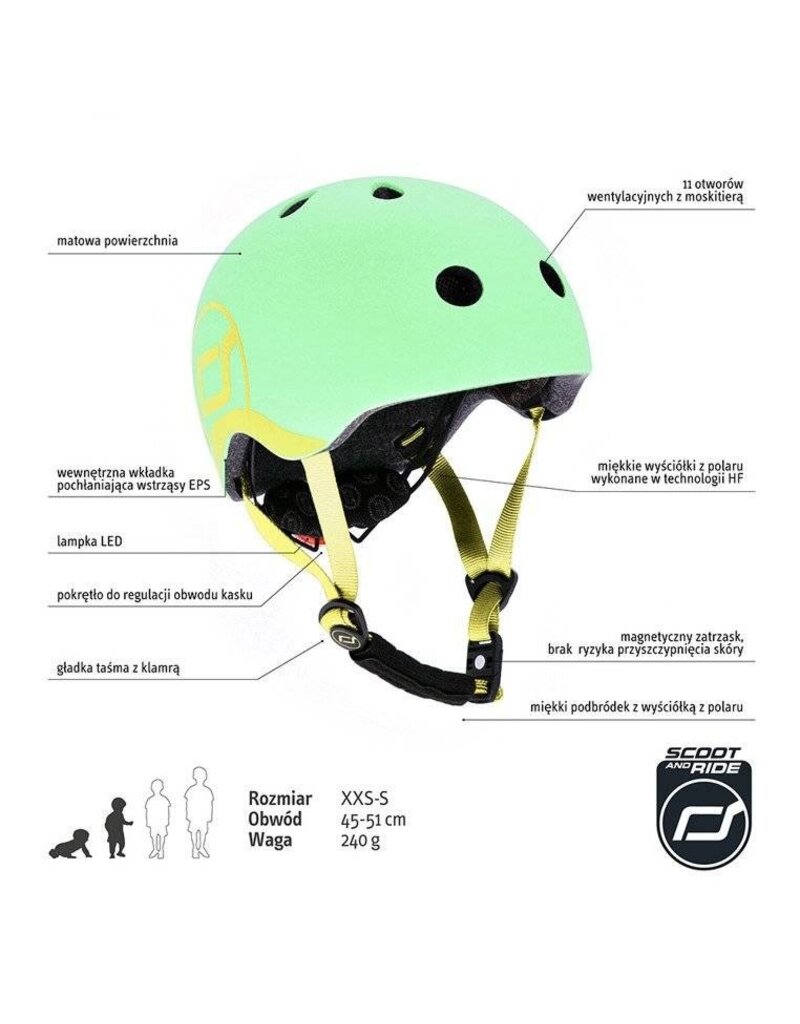 Scoot and Ride Baby/Toddler XXS-S Helmet - Kiwi