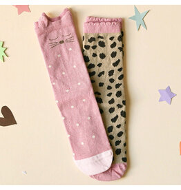 Rockahula Clara Cat Leopard 2 Pack Socks - 3-5y