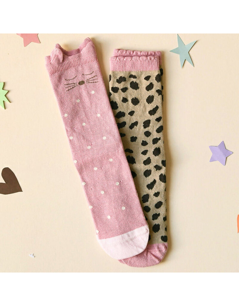 Rockahula Clara Cat Leopard 2 Pack Socks - 3-5y