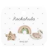 Rockahula Enchanted Rainbow & Swan Ring Set