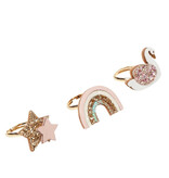 Rockahula Enchanted Rainbow & Swan Ring Set