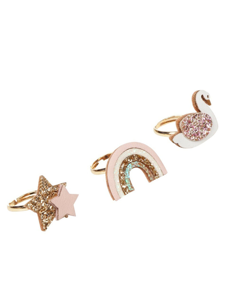 Rockahula Enchanted Rainbow & Swan Ring Set