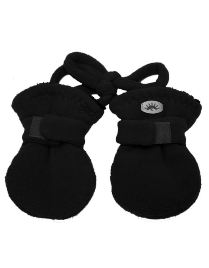 No Thumb Fleece Mitts 6-18m, Black