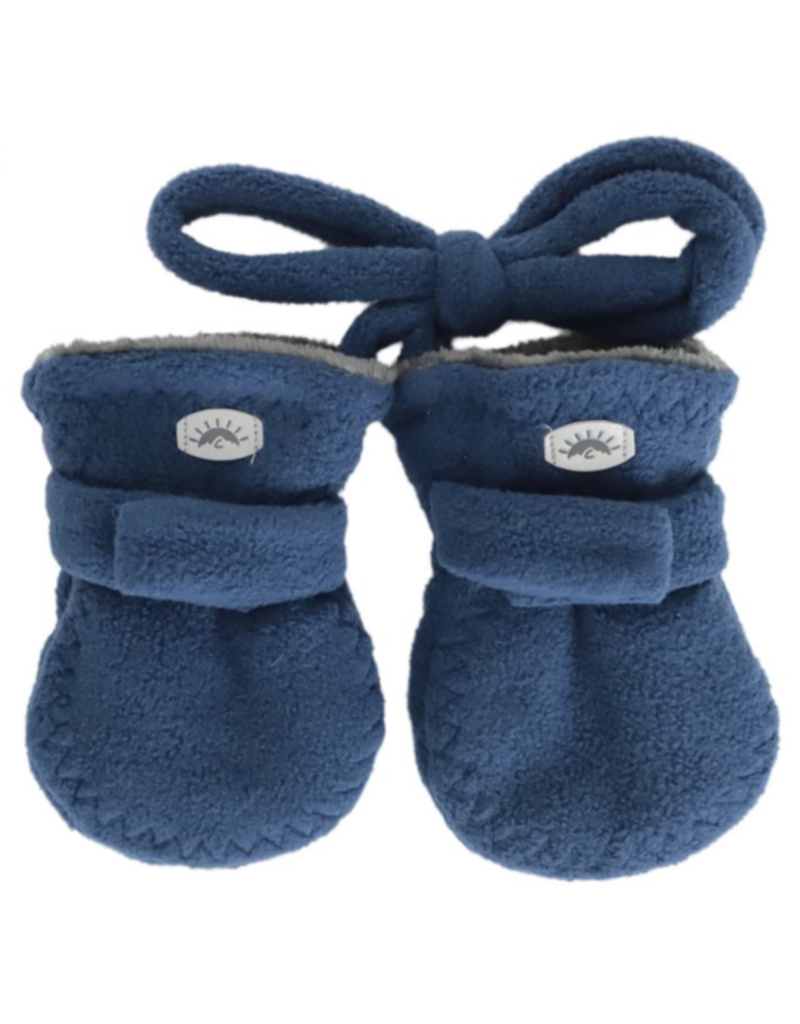 No Thumb Fleece Mitts 6-18m, Blue