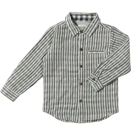 Me & Henry Black Plaid Atwood Woven Shirt, Size: 3/4Y
