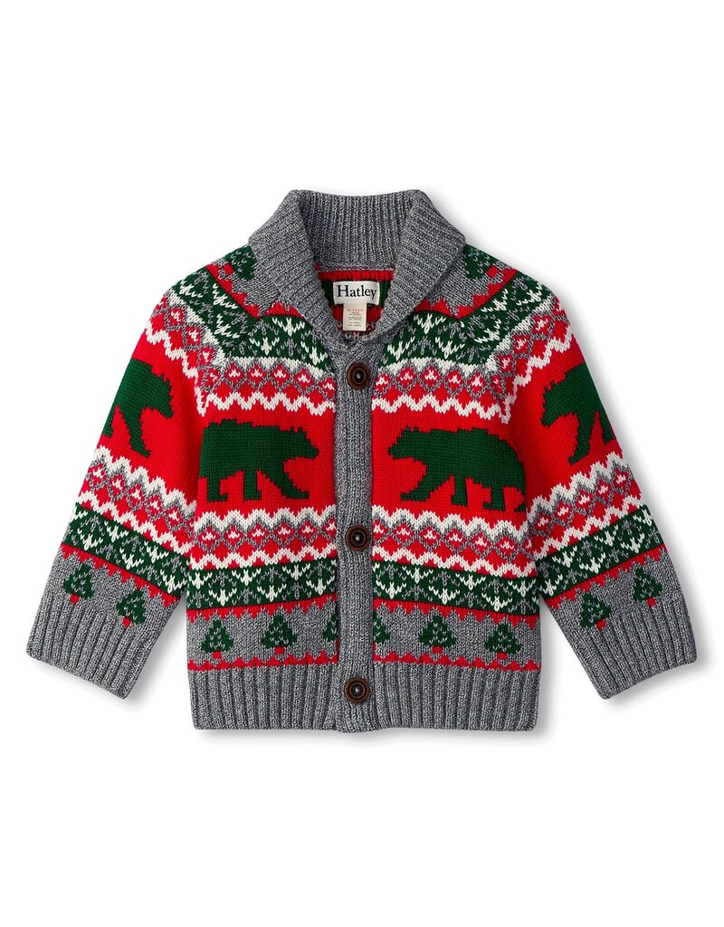 Hatley Knit Shawl Collar Cardigan - Bear Hatley Knit Shawl Collar Cardigan - Bear