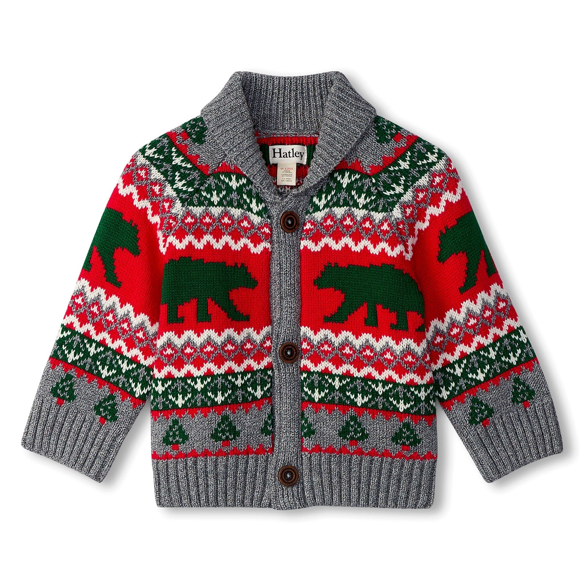 Hatley Knit Shawl Collar Cardigan - Bear Hatley Knit Shawl Collar Cardigan - Bear