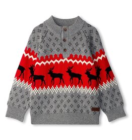 Hatley Winter Elks Mockneck Sweater, Size: 4