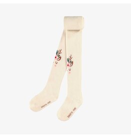 Souris Mini Cream Reindeer Baby Tights, Size: 18m-3y
