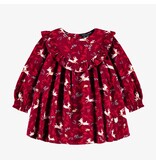 Souris Mini Red Reindeer Baby Ruffle Dress