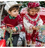 Souris Mini Red Reindeer Baby Ruffle Dress