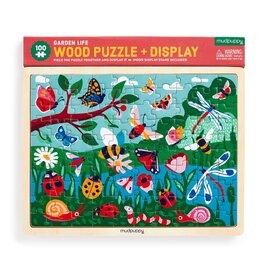 Mudpuppy Garden Life 100pc Wood Puzzle + Display 5y+