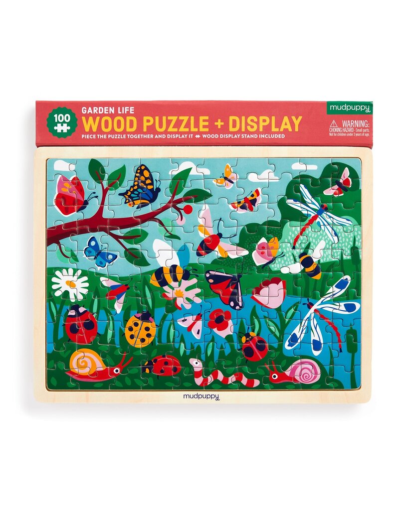 Mudpuppy Garden Life 100pc Wood Puzzle + Display